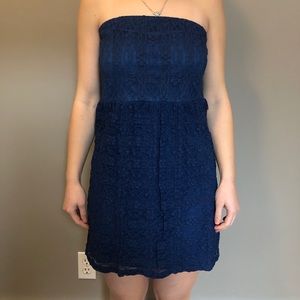 Blue Lace Mini Dress